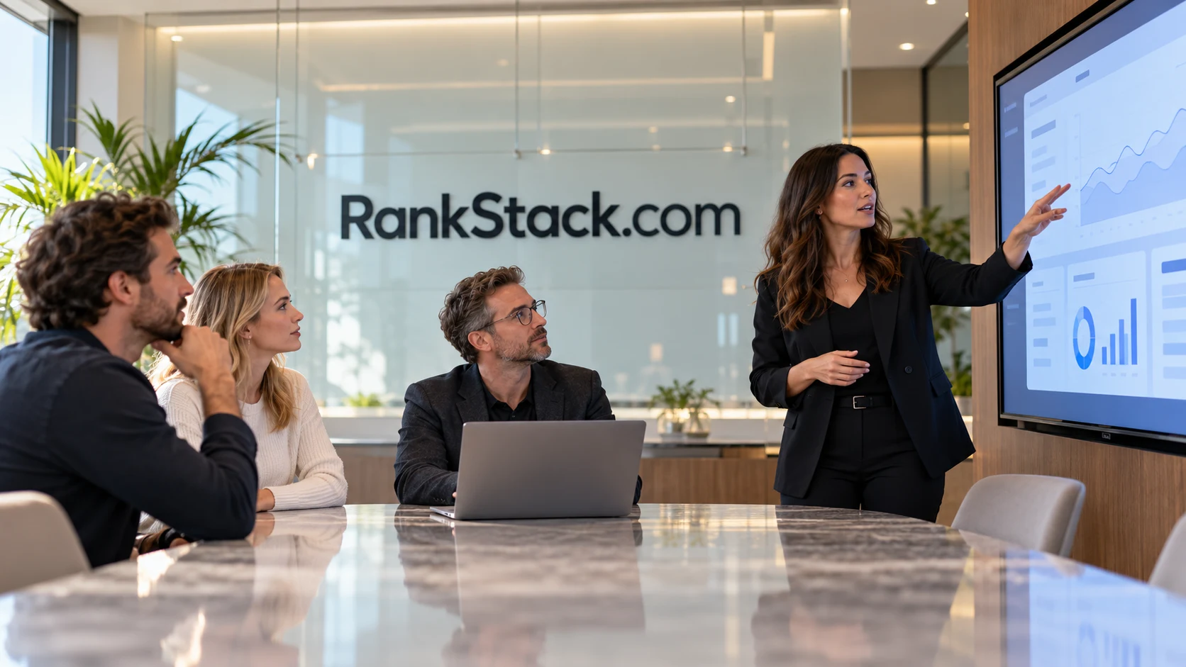 Search specialists discussing the next priorities at RankStack.com